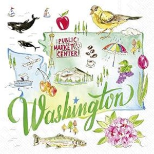 Washington Servietten - Cocktail Größe - 3-er Set - Servietten aus Decoupage Papier - Servietten zum Basteln - drollige Servietten