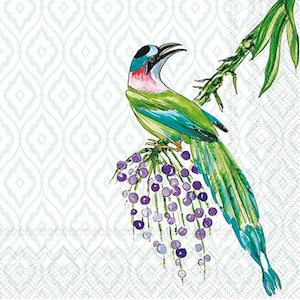 Servetten Bird on a Branch - cocktailformaat - set van 3 - servetten decoupagepapier - knutselpapier - chinoiserie-vogels