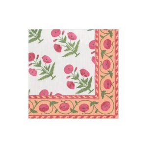 Indianer Mohnblumen Servietten - Cocktail Größe - 3er Set - Decoupage Papierservietten - Bastelgewebe - Chinoiserie Rosa Blumen
