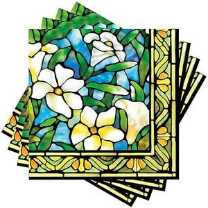 Papieren servetten Lily Floral - cocktailformaat - set van 3 - servetten decoupagepapier - knutselpapier - chinoiserie-bloemmotief