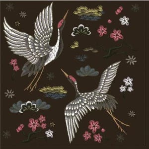 Kraniche Papierservietten - Lunchgröße - 3er Set - Decoupage Papierservietten - Basteltuch - Chinoiserie Vogel Servietten