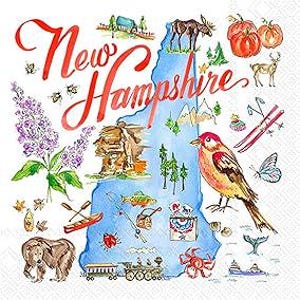 New Hampshire Servietten - Cocktail Größe - 3-er Set - Servietten aus Decoupage Papier - Papierservietten - wunderliche Papierservietten