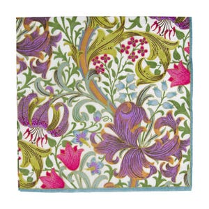 Bloemenpapieren servetten Golden Lily - lunchformaat - set van 3 - servetten decoupagepapier - knutseldoekje - bloemenservetten chinoiserie