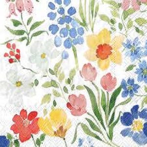 Papieren servetten met bloemen - cocktailformaat - set van 3 - servetten decoupagepapier - knutselpapier - chinoiserie bloemen