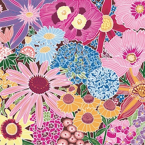 Bloemenservetten - cocktailformaat - set van 3 - servetten van knippapier - knutseldoekje - servetten met kleurrijke bloemen