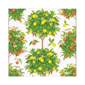 Servetten Citrus Topiaries - lunchformaat - set van 3 - papieren servetten decoupage - knutselpapier - bloemenservetten chinoiserie
