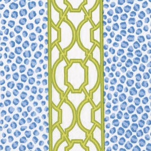 Serviettes chinoises bleues et vertes - format cocktail - lot de 3 - serviettes en papier pour découpage - papier tissu artisanal - bleu et blanc
