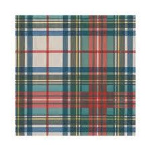 Stewart Plaid Servietten - Cocktail Größe - 3er Set - Chinoiserie Decoupage Papierservietten - Bastelgewebe - Servietten kariert