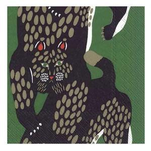 Marimekko llves Servietten Katze - Lunchgröße - 3er Set - Decoupage Papierservietten - Basteltuch - Chinoiserie Papierservietten