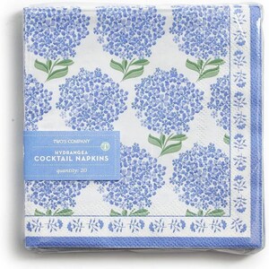 Servilletas de papel con diseño floral de hortensias, tamaño cóctel, juego de 3, servilletas de papel con efecto decoupage chinoiserie, papel tisú para manualidades