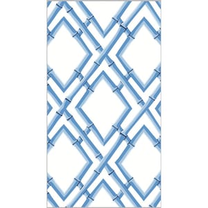 Bambus Trellis Blau Servietten - Gästehandtuch - 3er Set - Decoupage Papierservietten - Basteltuch - Blau und Weiss Chinoiserien