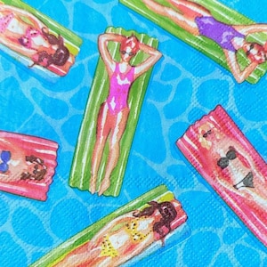3er Set Servietten - Cocktail Größe - 3er Set - Küsten Servietten - 30er Set - Servietten zum Basteln - Schwimm Servietten