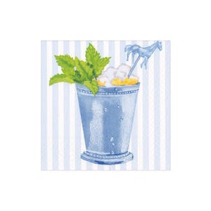 Mint Julep Cocktailservietten - Cocktailgröße - 3er Set - Chinoiserie Decoupage Papierservietten - Bastelgewebe - Blaue und weiße Servietten
