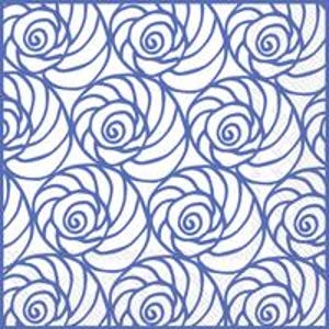 Blauw-witte schelpservetten - cocktailformaat - set van 3 - decoupage papieren servetten - knutselpapier - chinoiserie
