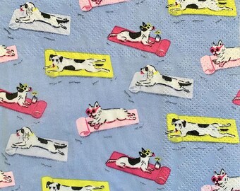 Servietten für Hunde - Cocktail Größe - 3er Set - Servietten für Decoupage Papier - Bastelgewebe - Servietten für Hundeschwimmer