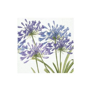 Papieren servetten met bloemen van Agapanthus - cocktailformaat - set van 3 - chinoiserie-decoupage papieren servetten - knutselpapier