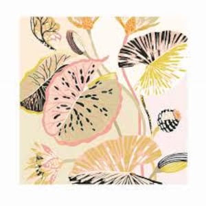 Servetten Lotus Floral - cocktailformaat - set van 3 - servetten decoupagepapier - knutseldoekje - chinoiserie-bloemmotief