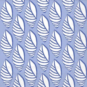 Blauw-witte schelpservetten - cocktailformaat - set van 3 - decoupage papieren servetten - knutselpapier - chinoiserie