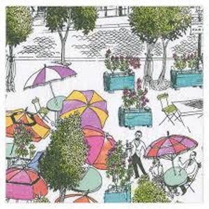 City Life-servetten - lunchformaat - set van 3 - servetten van knipselpapier - knutselpapier - chinoiserie-lunchservetten