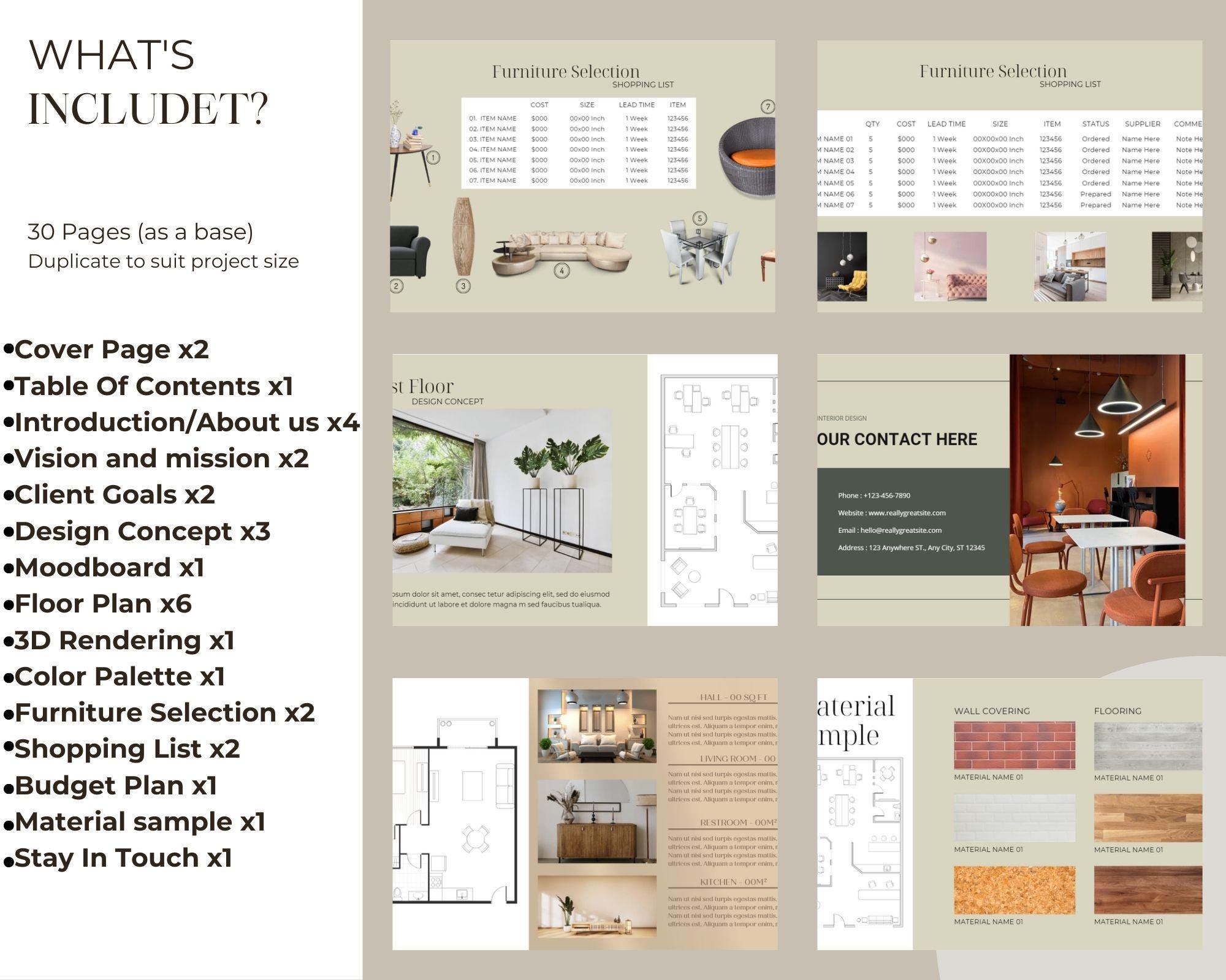 Interior Design Template - Etsy