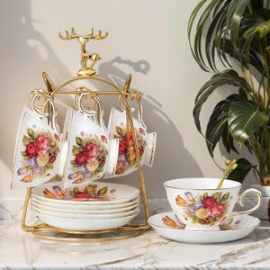 Retro Ceramic Tea Set, Pastoral Afternoon Tea Set, Coffee Set, Ceramic ...