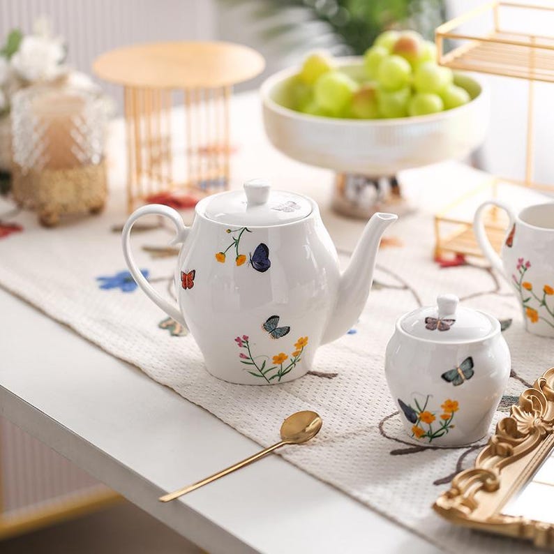 Catholic Tea Set Pastoral Style Ceramic Tea Set, Butterfly Coffee Set, Afternoon Tea Set ...