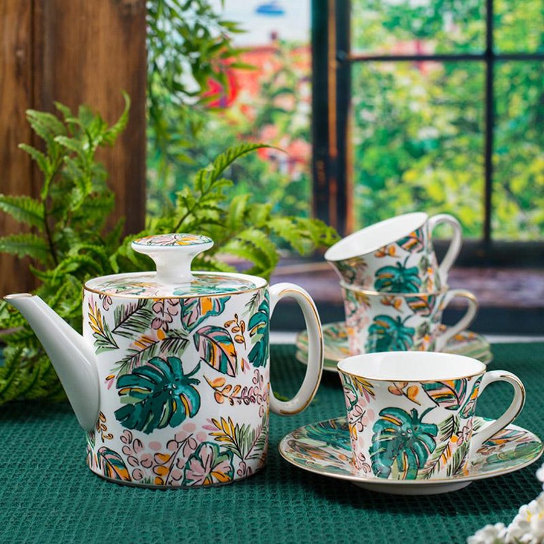 Southern Tea Set Forest Style Ceramic Tea Set, Handmade Tea Set, Suitable for Loose Leaf ...