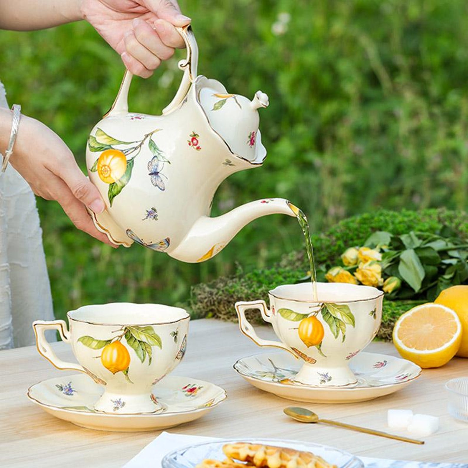 Catholic Tea Set Retro Ceramic Coffee Set, Pastoral Afternoon Tea Set, Teapot Set,black ...