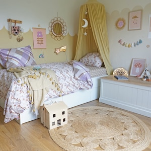 Single bed Duvet Set, bedding set bedding bundle fitted sheet printed bedding, lilac organic cotton beddings Delilah Earth image 1