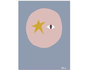 Star Child wall art kids room print childrens illustration