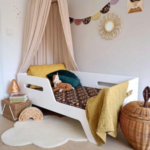 Fitted Sheet single bed Night Garden Floral design children's bedding, organic cotton, floral bed sheet, children's Bedding image 6
