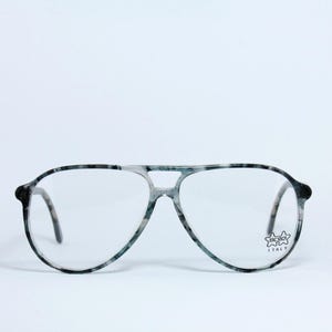 LUXOTTICA 3104 O285 Blå Marmor Flerfärgad Sällsynt Unik True Vintage Glasögon Båge Lunettes Gafas Bril Glasögon VLE08