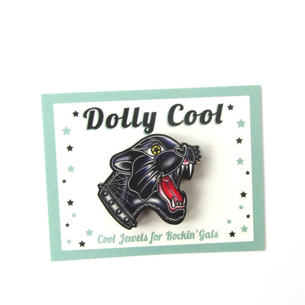 Panthère de tatouage Flash Mini broches de Dolly Cool - Old School Tattoo - Tattoo panthère - Rockabilly - années 50 - Retro