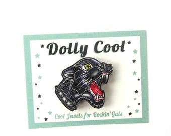 Panther Tattoo Flash Mini Pin by Dolly Cool - Old School Tattoo - Panther Tattoo - Rockabilly - 50s - Retro