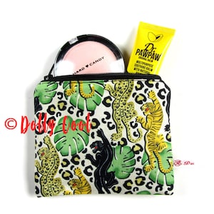 Big Cat Zipper Pouch by Dolly Cool - Leopard - Tiger - Panther - Jungle - Monstera Leaf - Leopard Print - Self Designed Fabric