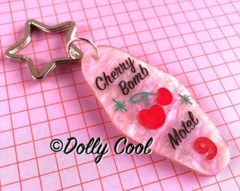 Cherry Bomb Retro Motel style Keyring by Dolly Cool - Rockabilly - 50s - Mid Century