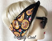 Halloween Pumpkin Hair Tie by Dolly Cool - Day of the Dead - Pumpkins - Folk Filigree - Flowers