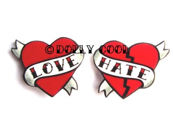 Love Hate Tattoo Etsy