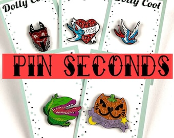 Seconds Enamel Pin by Dolly Cool - Audrey 2 - Little shop of horrors - Swallow - Krampus - Halloween - Tattoo