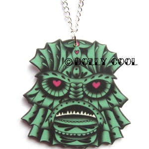 Creature Necklace - Original Design by Dolly Cool Merman Zombie Horror B Movie Creature from the Black Lagoon