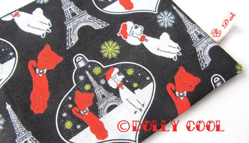Vintage Bauble Mini Zipper Pouch by Dolly Cool Snowflake Vintage Holidays Cat 50s novelty Poodle Eiffel Tower Paris