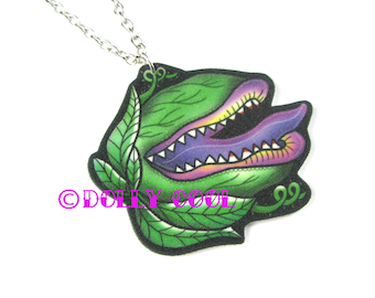 Little Shop of Horrors - Audrey 2 Necklace - Original Design by Dolly Cool  Zombie Horror B Movie Audrey II