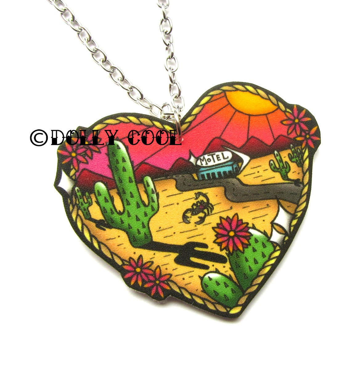 Western Desert Scene Necklace by Dolly 