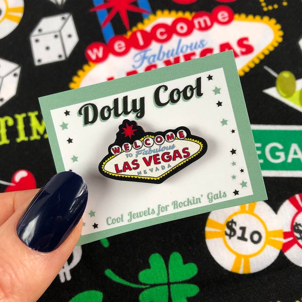 Las Vegas Sign Mini Pin by Dolly Cool - Rockabilly - 50s - Retro - Viva Las Vegas