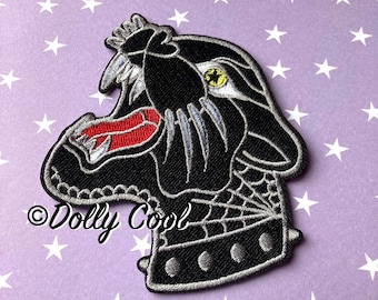 Black Panther Iron-On Patch: Old School Tattoo Style