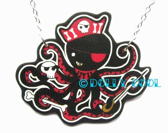 Pirate Octopus necklace by Dolly Cool Super cute and Kawaii