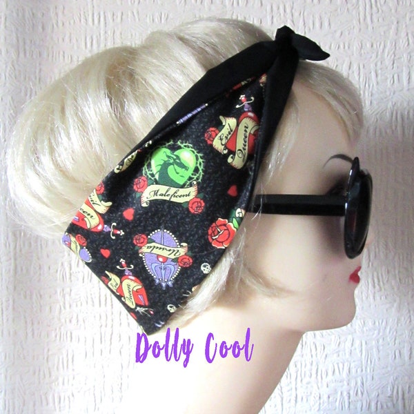 Disney Villains Tattoo Hair Tie - Maleficent - Ursula - Witch - Evil Queen - Wicked Women Group - Gothic - Spooky - by Dolly Cool Snow White