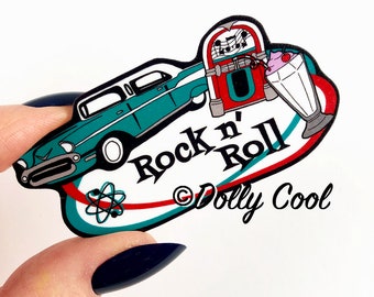 50s Diner Brooch Rock & Roll - 50s - Pin Badge - Dolly cool - Rockabilly Jewellery - Rockabilly Jewelry - Rock n Roll