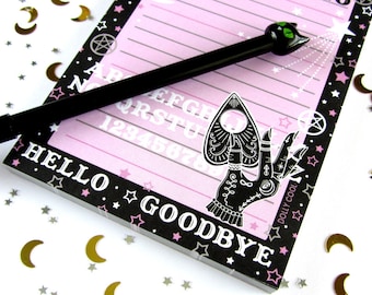 Ouija Board Printed Notepad - A6 - Hand Illustrated - Witchcraft - Spells - Exclusive design by Dolly Cool - Notebook