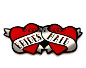 Heart brooch Wedding Tattoo - Bridesmaid - Hand Made by Dolly Cool Rockabilly 50s